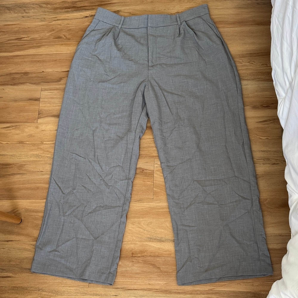 Abercrombie & Fitch Gray Wide-Leg Trousers